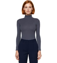 Kadın Casual Günlük Esnek Vücuda Oturan Balıkçı Yaka Uzun Kollu Örme Bluz Cool & Comfort Tarzıyla
