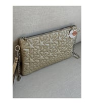 Yıldız Nakışlı Kapitone Portföy Çanta Zincir Askılı Abiye Clutch En30 Boy19