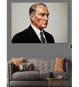 Mustafa Kemal Atatürk  Dekoratif Kanvas - Mdf Ahşap Tablo