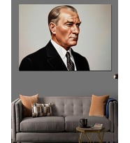 Mustafa Kemal Atatürk  Dekoratif Kanvas - Mdf Ahşap Tablo