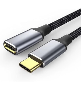 Ga86 Type-C Uzatma Kablosu Asla Kopmaz Örgü Kablo Mac-book i-Pad Air 4 Telefon Bilgisayar Alüminyum Kasa (50, Santimetre)