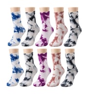 Unisex Batik Desenli Çorap 10'lu Set Pamuklu Renkli Uzun Soket Dikişsiz Nefes Alan Günlük Spor Çorabı — Çok Renkli, 36-40