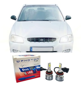 Hyundai Accent Milenyum Led Xenon Uzun + Kısa Far Ampulü H4 Duo Yeni Seri Beyaz 1999-2006