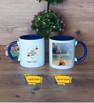 Anneye Doğum Günü Hediyesi Kupa Bardak Lacivert Fotoğraflı Anneler Günü Hediyesi