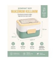 Vagonlife VGN6750 540ml 2 Katlı Yeşil Çelik Beslenme Kutusu