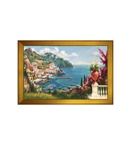 Manzara Temalı Kanvas Tablo 80 x 110 cm Gold Çerçeve