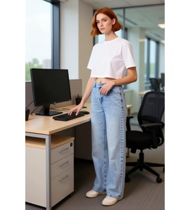 Kadın Moda Geniş Paça Yüksek Bel Kot Pantolon Fonksiyonel Dayanıklı Kaliteli Konforlu Spor