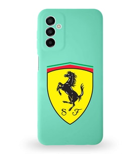 Samsung Galaxy M23 Uyumlu Lansman Kılıf. Altı Kapalı İçi Kadife  Ferrari Tasarımlı Silikon Kapak (Şeffaf)