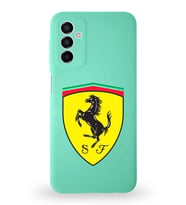 Samsung Galaxy M23 Uyumlu Lansman Kılıf. Altı Kapalı İçi Kadife  Ferrari Tasarımlı Silikon Kapak (Şeffaf)