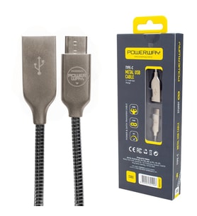 POWERWAY CX-03 TYPE-C METAL ŞARJ VE DATA KABLOSU 2000 MA