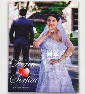 Kişiye Özel Fotoğraf ve İsim Baskılı 99 Parçalı A4 Boyut Puzzle Yapboz