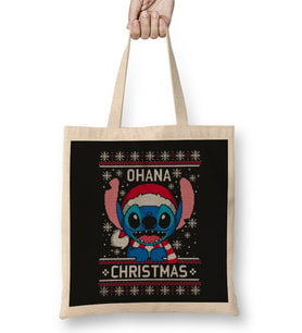 Lilo And Stitch Ohana Christmas Ugly Sweater Bez Çanta Uzun Saplı