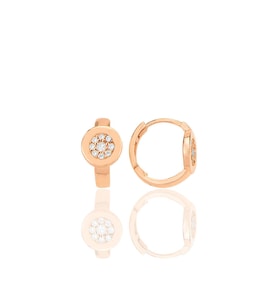 Gümüş rose zirkon taşlı halka küpe SGTL12262ROSE