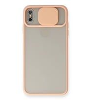 Newface Apple iPhone XS Max Kılıf Palm Buzlu Kamera Sürgülü Silikon - Pembe