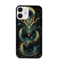 Iphone 12 Uyumlu Ejderha Tasarımlı Şeffaf Telefon Kılıfı