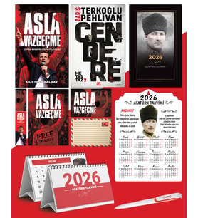 Asla Vazgeçme - Ayraç - Kartpostal - Poster - Cendere -  2026 Ajanda Komutan - Kalpaklı Ahşap Duvar Takvimi - Masa Takvimi