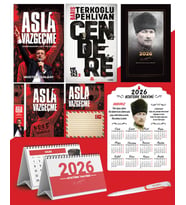 Asla Vazgeçme - Ayraç - Kartpostal - Poster - Cendere -  2026 Ajanda Komutan - Kalpaklı Ahşap Duvar Takvimi - Masa Takvimi