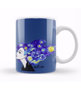 Alive Vincent  Van Gogh Kupa Bardak Porselen