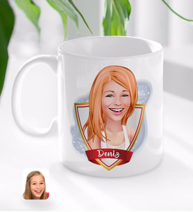 BK Gift Kişiye Özel İsimli Kadın Karikatürlü Beyaz Kupa Bardak-37