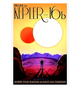 Geleceğin Vizyonları- Kepler-16b Tablo Ahşap Poster Dekoratif