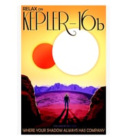 Geleceğin Vizyonları- Kepler-16b Tablo Ahşap Poster Dekoratif