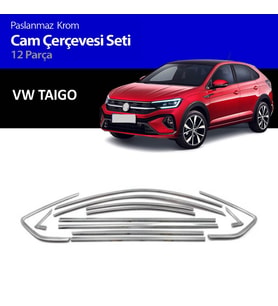 VW Taigo Cam Çıtası Komple Set Çerçevesi Kromu Nikelajı