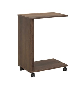 Adore Mobilya Çok Amaçlı Tekerlekli C Koltuk Sehpası-Koyu Ceviz(OsloCeviz) 35x65x45 cm (GxYxD)
