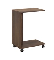Adore Mobilya Çok Amaçlı Tekerlekli C Koltuk Sehpası-Koyu Ceviz(OsloCeviz) 35x65x45 cm (GxYxD)