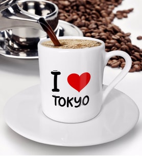BK Gift I Love Tokyo Tasarımlı Türk Kahvesi Fincanı - Model 1
