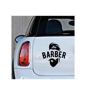Kuafor Berber oto Sticker Araba Etiket Yapıştırması 20CM Sİyah Renk