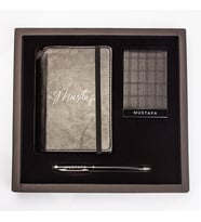 eJOYA Kişiye Özel Kutusunda Premium İmza Kalemi & Defter & Kartlık Seti 114025