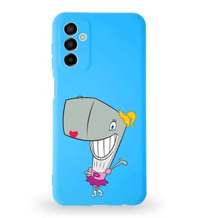 Samsung Galaxy M13 Uyumlu Lansman Kılıf Altı Kapalı İçi Kadife  Pearl Yengeç Tasarımlı  Kapak (Şeffaf)