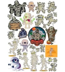 Zombi Mumya Sticker Set 3 20 Parça Telefon, Tablet, Defter, Laptop Sticker
