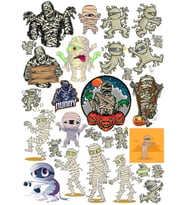 Zombi Mumya Sticker Set 3 20 Parça Telefon, Tablet, Defter, Laptop Sticker