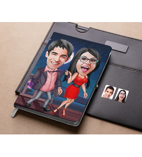 Bk Gift Kişiye Özel Sevgililer Karikatürlü Beyaz Defter-4 , Arkadaşa Hediye , Sevgiliye Hediye