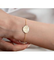 Kişiye Özel Tasarım Deniz Kabuğu Bileklik 925K Gümüş (Gold)