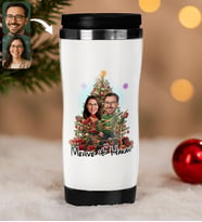 BK Gift Kişiye Özel Sevgili Yılbaşı Karikatürlü Çelik Termos Bardak - 7, Yılbaşı Hediyesi, Yeni Yıl Hediyesi