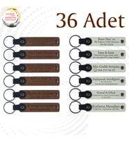 A Kahve & Beyaz, Dönem Bitişi İçin Hazırlanmış Sınıf Hediyesi, 36’lı Set, İsim Yazılan Anahtarlık