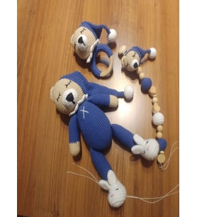 Amigurumi Uyku Arkadaşı Uykucu Ayıcık Seti
