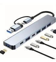 8 in 1 Usb Çevirici Notebook Macbook Type-C Uyumlu Görüntü Aktarıcı Hub (5365)