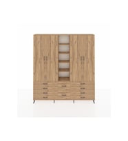 Arges Gardrop 9 Raflı 10 Çekmeceli 2 Askılı 220x30x243 Çam-Çam