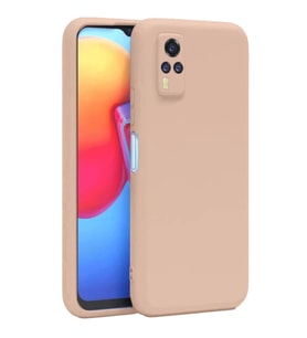 Vivo Y53S Kılıf Nano içi Kadife Silikon - Pudra