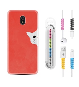 Xiaomi Redmi 8A 8 Pro 9C 9T 10C 11T Pro Kılıf Kablo Koruma Spiral Silikon Kedoş 1735