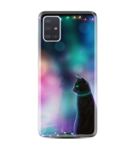 Samsung a71 A72 A73 A7 A9 2018 C7 C9 Kılıf Desenli Silikon Window Cat 1787