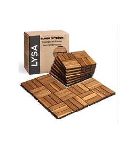 Teak Ağacı Masif Yer Karosu Bahçe Banyo Karosu Ahşap Karo Masif Yer Döşemesi