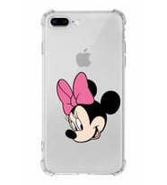 Apple iPhone 8 Plus Uyumlu Köşe Korumalı Antişok  Kapak Minnie Mouse Tasarımlı Şeffaf  Kılıf