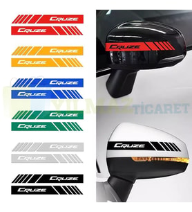 Chevrolet Cruze Yan Dikiz Ayna Şerit Oto Sticker Etiket Yapıştırma Çıkartma 3 Çift ( 20 X 2 Cm Ölçü )