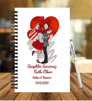 Sevgililer Gününe Özel  Ahşap Defter Kalem Hediye Seti 37