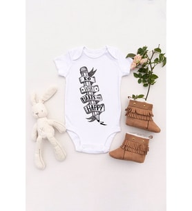 Unisex Bebek Seni Ne Mutlu Ediyorsa Onu Yap Baskılı Body Zıbın