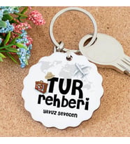 Tur Rehberi Tasarımlı Papatya Anahtarlık